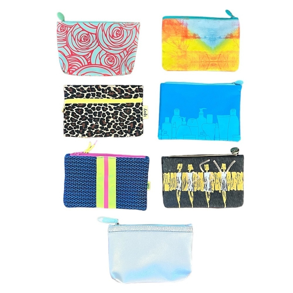 Lot of 7 Small Travel Makeup Toiletry Cosmetic Bags